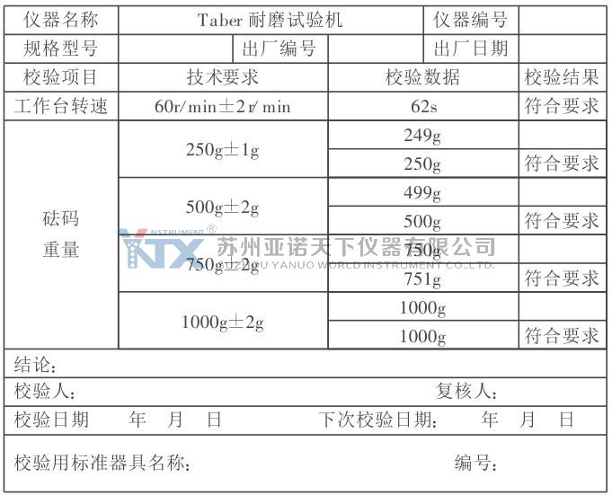 校驗記錄表